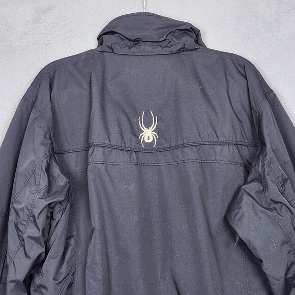 Spyder Jacket Mens Medium Black Team Venom Ski Snow Winter Zip Coat - Picture 10 of 16